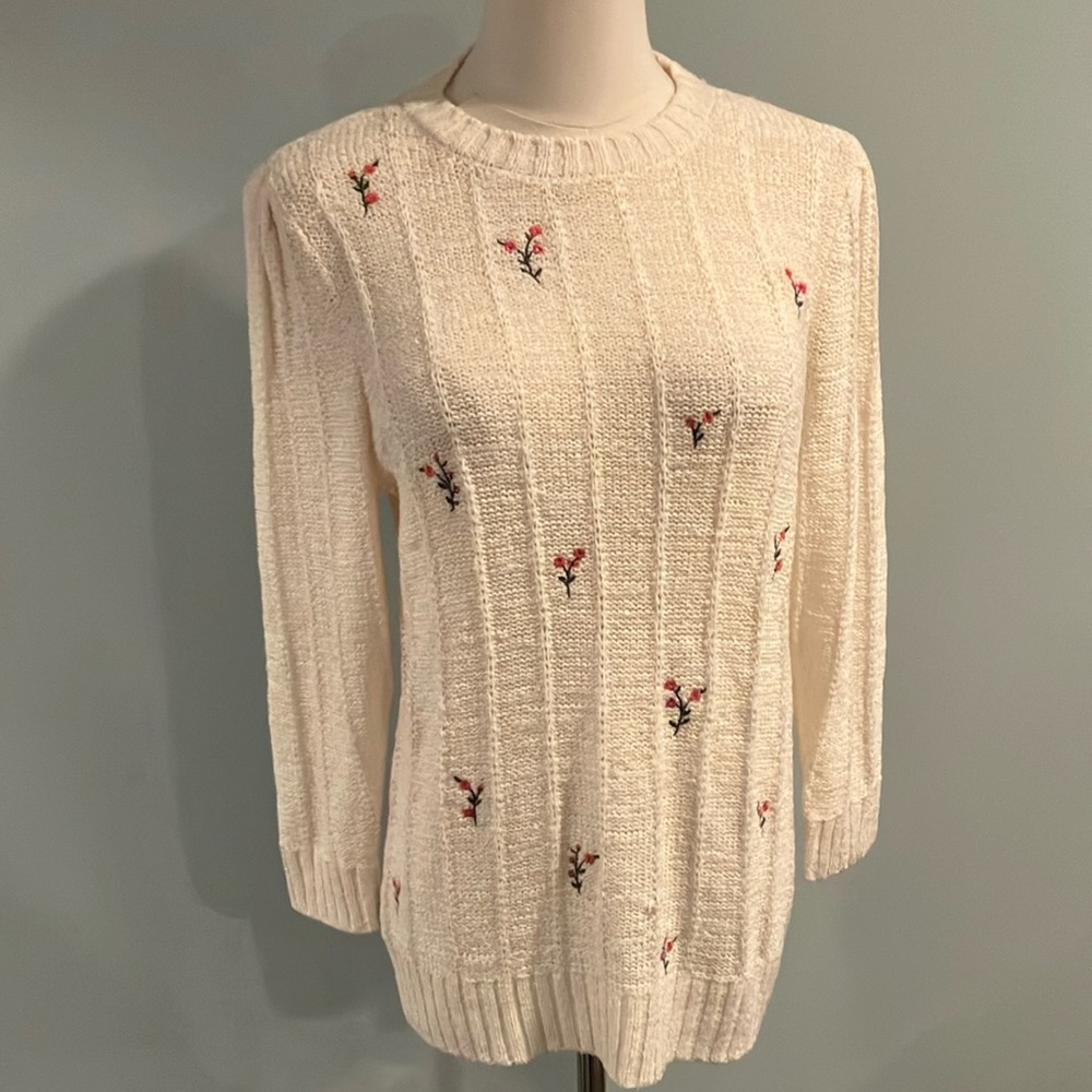 NWT LOFT embroidered sweater